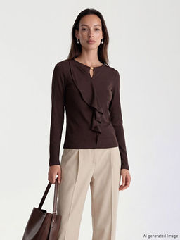 Bisiklet Yaka F?rf?rl? Bluz