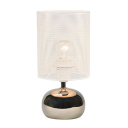 UML-B307 E14 SILVER/WHITE Светильник настольный декоративный под лампу Е14, 40W. Механический выключатель. Серебристый/Белый. ТМ Uniel