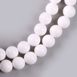 Бусины из натурального камня «Белый агат» набор 36 шт., размер 1 шт. — 10 мм