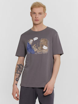 Комплект домашний мужской серый с принтом и надписью - вот, возьми, твоя зарплата - это ветка!!! - Mark formelle фото 4