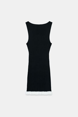 VESTIDO CORTO PUNTO CANAL? / Negro - Zara фото 4