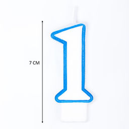 Цена за 12 шт. Свеча для торта цифра 1, ободок цветной, 7 см, МИКС - Страна карнавалия фото 4