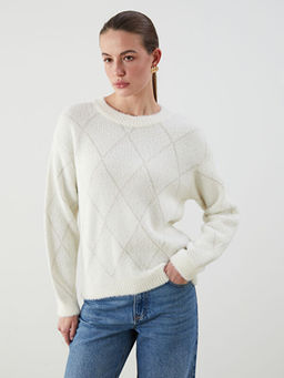 Baklava Desenli Kad?n Triko Kazak