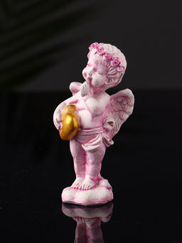 Фигурка гипс Ангел с сердцем, 8.5?3.5 см, розовый