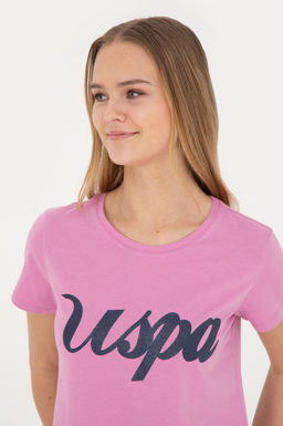 Женская фиолетовая футболка с круглым вырезом - U.s. polo assn фото 9