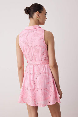 Pembe Baglama Detayl? Duz K?sa / Mini Dokuma Elbise TWOSS25EL00897 - Trendyolmilla фото 10