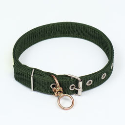 Ошейник двухслойный с вертлюгом, 2,5 см, зелёный, длина 58 см - Пижон фото 2