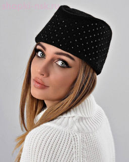 Бархат стразы россыпь Пилотка флис (56-58)