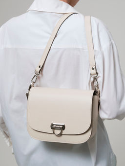 Сумка кожаная Azaro 30741 светлый крем