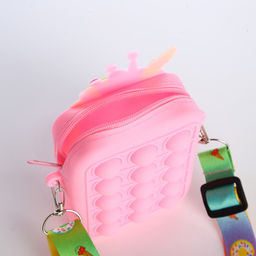 Сумка для девочки, на молнии, «Выбражулька», pop it, 8×2.5×12 см, розовая