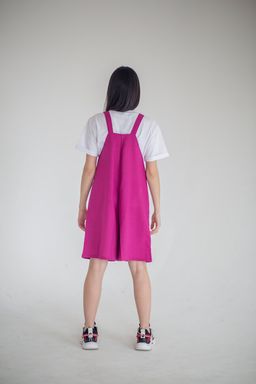 ЛЁН 100% комфортный омбинезон Кэри цвет фуксия - Knitka wear фото 4