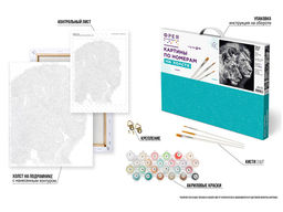 ФРЕЯ PNB/PL-367 Набор для раскрашивания по номерам 50 х 40 см Черно-белые львы