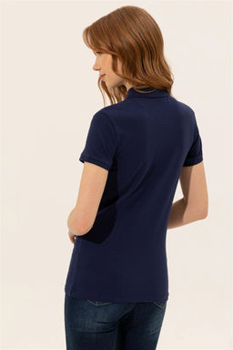 U. S. Polo Assn Женская темно-синяя базовая футболка с воротником-поло - U.s. polo assn фото 11