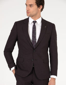 Бордово-красный приталенный костюм - Cacharel фото 2