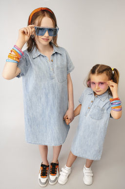 Джинсовое платье с коротким рукавом для девочки Happyfox - Happy fox фото 10