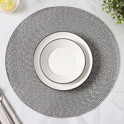 Набор салфеток сервировочных на стол Доляна «Рэй», 4 шт., d=38 см, тёмно-серый