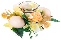 Пасхальное украшение подсвечник 15*15*7 см "Весеннее цветение" на 1 свечу