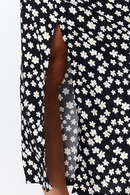 TRENDYOLMILLA Siyah Papatya Desenli Y?rtmacl? Viskon Kumasl? Midi Dokuma Etek TWOSS24ET00108 фото 5