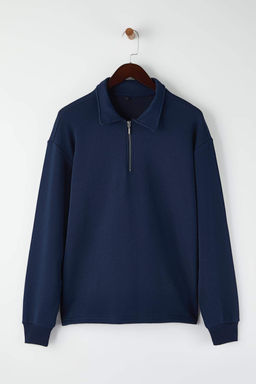 Gri Yeni Oversize/Genis Kesim Fermuarl? Gomlek Yaka Ici Sardonsuz Sweatshirt TMNAW26SW00013 - Trendyolmilla фото 11