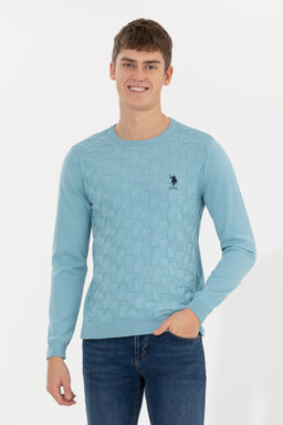 Мужской синий трикотажный свитер Basic - U.s. polo assn фото 21