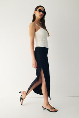 Cooling Slim Fit Ribbed midi skirt - H&m фото 6
