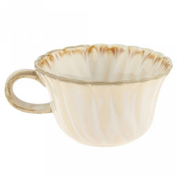 "Янтарь" Чашка фарфоровая 300мл, д11,2см, h6,5см, с блюдцем д15,5см, h2,4см, глянцевая глазурь, фигурная, с деколью, отводка (Китай)