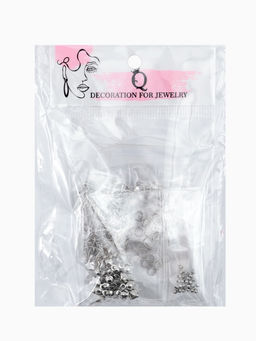 Набор для создания украшений "Минимум" колечки, кримпы, цепочки, цвет серебро