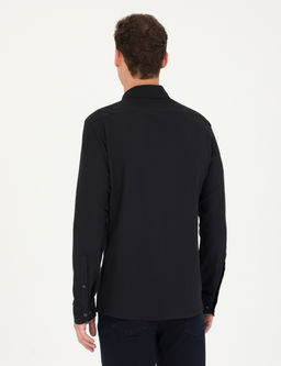 Siyah Slim Fit Uzun Kollu G_mlek
