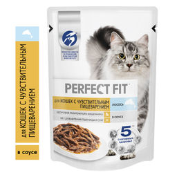 Влажный корм для кошек с чувствительным пищеварением, с лососем в соусе, 75г 10237769/10245344