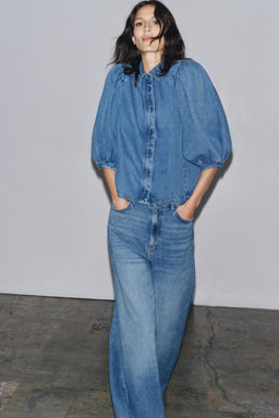 ZW COLLECTION HIGH-WAIST PALAZZO JEANS - Zara фото 14