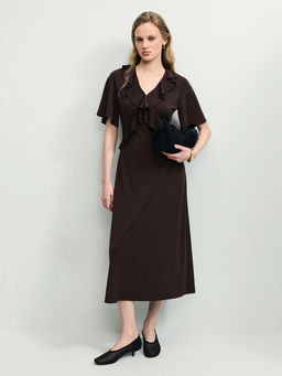 Платье миди с рюшами / Zarina