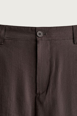 PANTAL?N FLUIDO PLIEGUES LATERALES / Marr?n - Zara фото 12