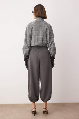 Kahverengi Yuksek Bel Dokuma Salvar Pantolon TWOAW26PL00169 - Trendyolmilla фото 10