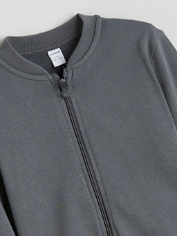 Basic Erkek ?ocuk Fermuarl? Sweatshirt