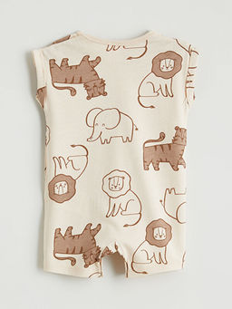 Hayvan Bask?l? Erkek Bebek Tulum