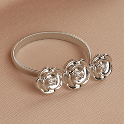 Подхват для штор Розы, 8,7 3,5 см, 23,5 см, цвет серебряный - Арт узор фото 3