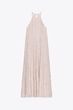 HALTER FRAYED MIDI DRESS - Zara фото 6