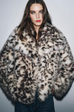 ANIMAL PRINT FAUX FUR JACKET ZW COLLECTION - Zara фото 6