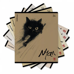 Цена за 5 шт. Тетрадь общая ученическая ErichKrause Blur Cat, 36 листов, клетка_MIX-PACK