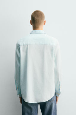 CAMISA DENIM LIGERO ALGOD?N / Azul claro - Zara фото 3