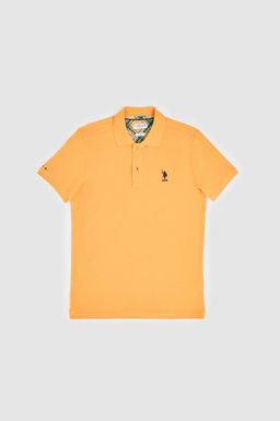 Erkek Slim Fit Turuncu Polo Yaka Basic Ti__rt
