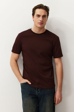 TRENDYOL MAN Siyah-Kahverengi-Gri-Tas-Beyaz Slim/Dar Kesim 5li Paket %100 Pamuk Tok Kumas T-shirt TMNAW20TS0243 - Trendyolmilla фото 21