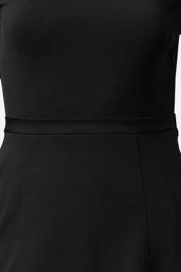 Trendyolmilla Siyah Belden Ac?lan Kumas Mixli Midi Dokuma Elbise TWOAW25EL00144  фото 3
