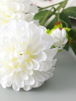 Цветы искусственные "Хризантема Бранхил черри" d-9 см 49 см, белый