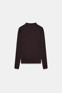 CAMISETA CUELLO ALTO / Chocolate - Zara фото 6