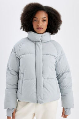 DeFactoFit Sisme Mont Su Itici Dik Yaka Fermuarl? C?tc?tl? Cepli Puffer