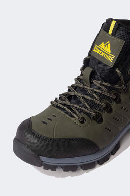 Мужские ботинки из искусственной кожи на высокой подошве со шнуровкой - Defacto фото 6