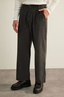 TRENDYOL MAN Limited Edition Antrasit %100 Pamuk Wide leg Kadife Pantolon TMNAW24PL00012 - Trendyolmilla фото 6