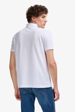 Erkek Regular Fit Polo Yaka Beyaz Basic Ti__rt
