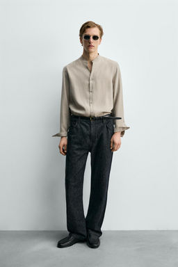 CAMISA FLUIDA CUELLO TIRA / Piedra